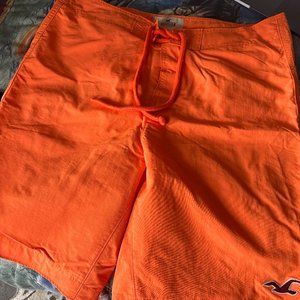 Orange Hollister Men's Swim Shorts Size XL